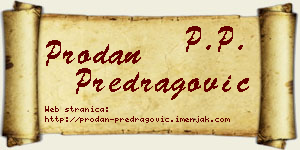 Prodan Predragović vizit kartica